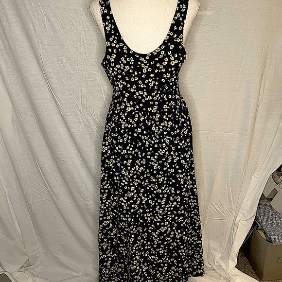 Black and Yellow Floral Cotton Dress - Picture 3 of 3